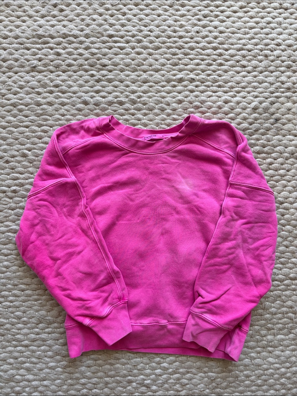 Stateside Vibrant Hot Pink Cotton Fleece Crewneck Sweatshirt Size M